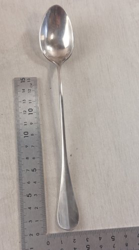 Lot de 4 cuillères à soda / mazagran, décor Fidélio, métal argenté, Christofle