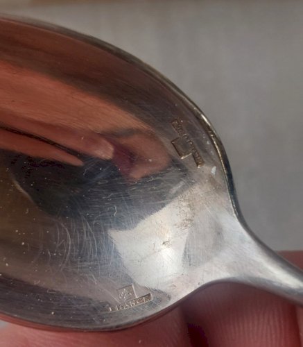 Lot de 4 cuillères à soda / mazagran, décor Fidélio, métal argenté, Christofle