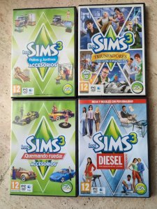 Lot de 4 jeux pc d extension et d accessoires pour les sims4 en espagnol