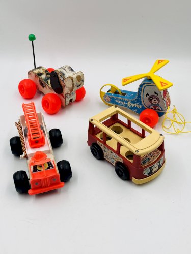 Lot de 4 jouets en bois Fisher-price années 60