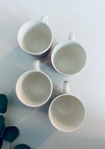 Lot de 4 Mugs Vintage Royal Sphinx Maastricht – Motif Cachemire / Bohème