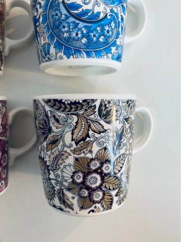 Lot de 4 Mugs Vintage Royal Sphinx Maastricht – Motif Cachemire / Bohème