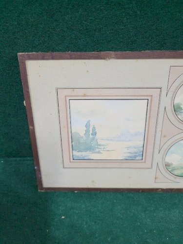 LOT DE 4 PETITES AQUARELLES SOUS VERRE SIGNEES F JAVEL