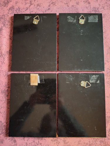 Lot de 4 tableaux peints à la main et laqués Tintin