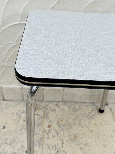 Lot de 4 tabourets vintage en formica gris et chrome