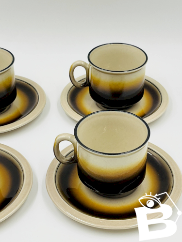 Lot de 4 tasses et sous-tasses Islande - Boch Belgium