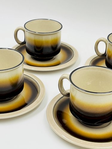 Lot de 4 tasses et sous-tasses Islande - Boch Belgium