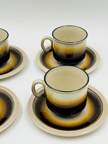 Lot de 4 tasses et sous-tasses Islande - Boch Belgium
