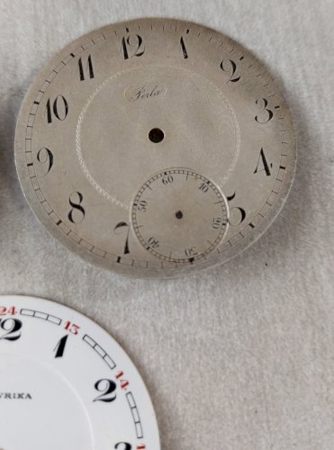Lot de 5 anciens cadrans de montre gousset émaillé, Régulateur, chronomètre ^