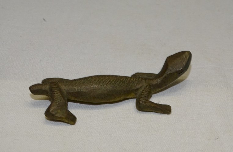 -LOT de 5 ANIMAUX EN LAITON ORIGINE SOUVENIRS DE VOYAGE EN AFRIQUE COLLECTION  D