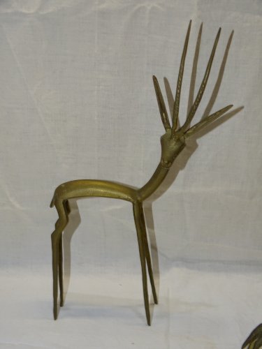 -LOT de 5 ANIMAUX EN LAITON ORIGINE SOUVENIRS DE VOYAGE EN AFRIQUE COLLECTION  D