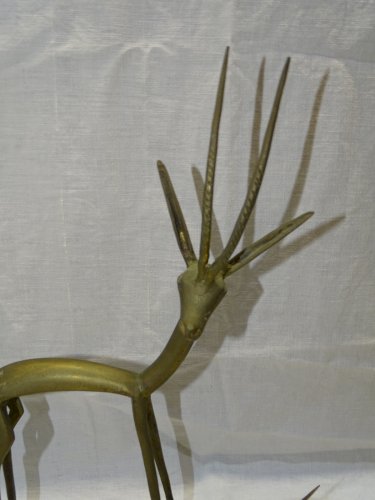 -LOT de 5 ANIMAUX EN LAITON ORIGINE SOUVENIRS DE VOYAGE EN AFRIQUE COLLECTION  D