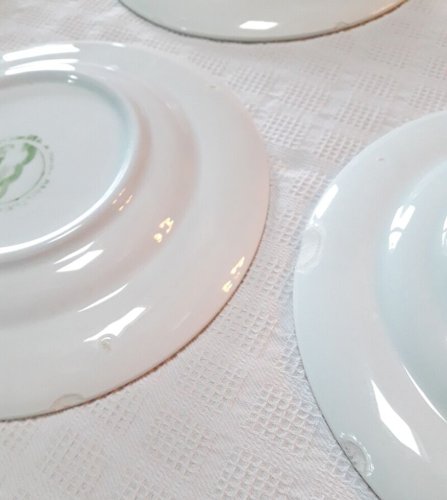 Lot de 5 assiettes à dessert 19,6cm bleues et blanches