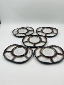 Set of 5 compartmented plates by Steuler attributed to Cari Zalloni.