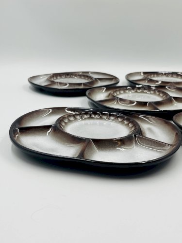 Lot de 5 assiettes compartimentées Steuler attribuées à Cari Zalloni