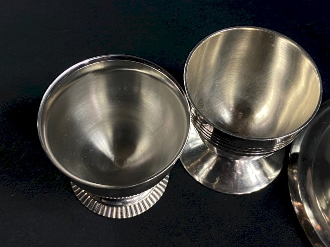 Lot de 5 coquetiers en métal argenté