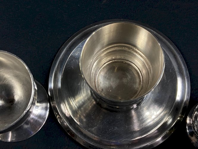 Lot de 5 coquetiers en métal argenté