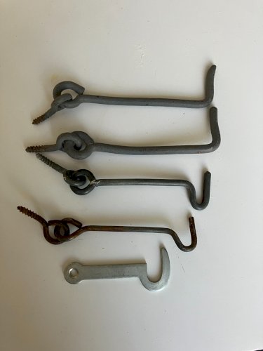 lot de 5 crochets dont anciens pour porte armoire etagere meuble volet
