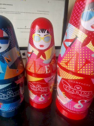 LOT DE  5 ETUIS VIDES MATRIOCHKA DE CHAMPAGNE BRUT TSARINE 750 ML +  1500 ML