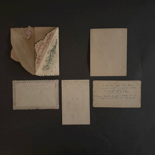 Lot de 5 images pieuses anciennes et canivet Nativité A5786