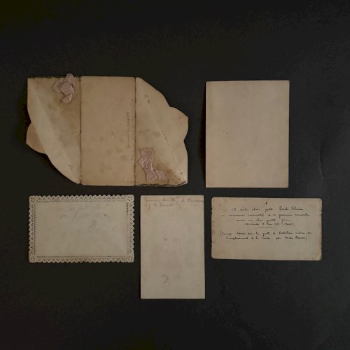 Lot de 5 images pieuses anciennes et canivet Nativité A5786