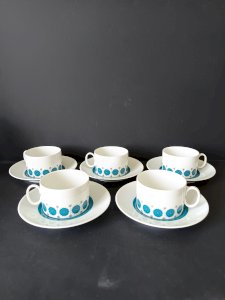 Set of 5 coffee cups and saucers – Thomas Germany – 1960s/70s