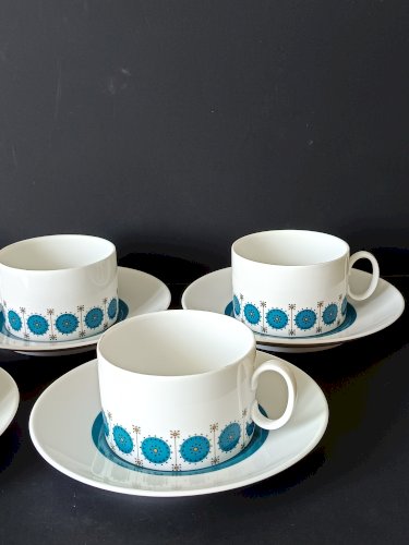 Lot de 5 tasses à café et soucoupes – Thomas Germany – Années 60/70