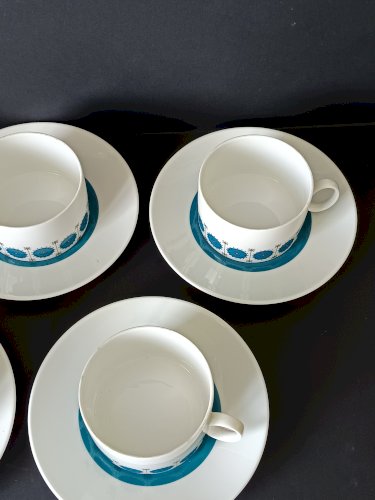 Lot de 5 tasses à café et soucoupes – Thomas Germany – Années 60/70