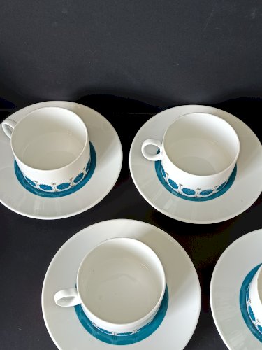 Lot de 5 tasses à café et soucoupes – Thomas Germany – Années 60/70