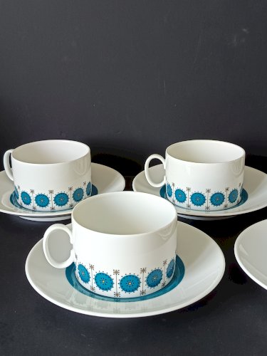 Lot de 5 tasses à café et soucoupes – Thomas Germany – Années 60/70