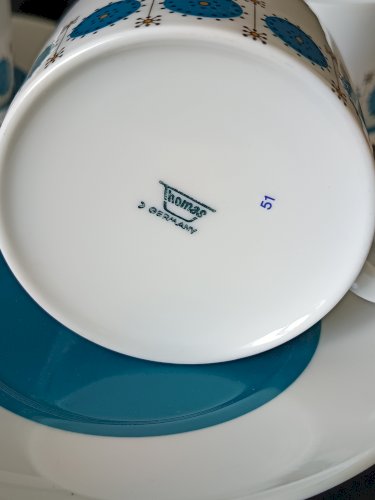 Lot de 5 tasses à café et soucoupes – Thomas Germany – Années 60/70