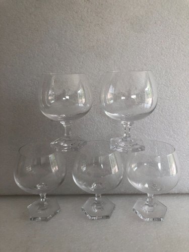 Lot de 5 verres à cognac digestif - Cristalleries Royales de Champagne cristal