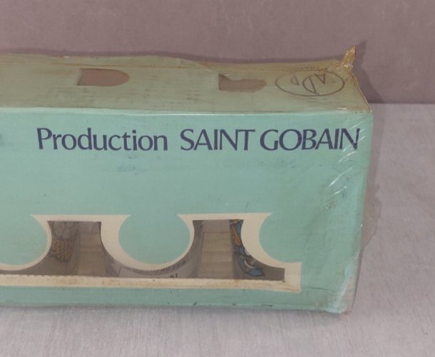 Lot de 6 anciens verres, décor signes astrologique, ADP France, Saint Gobain ^