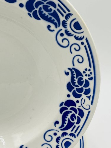 Lot de 6 assiettes creuses Boch Cachemire bleu