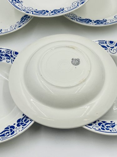 Lot de 6 assiettes creuses Boch Cachemire bleu