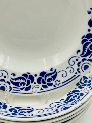 Lot de 6 assiettes creuses Boch Cachemire bleu