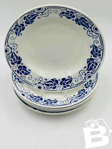 Lot de 6 assiettes creuses Boch Cachemire bleu