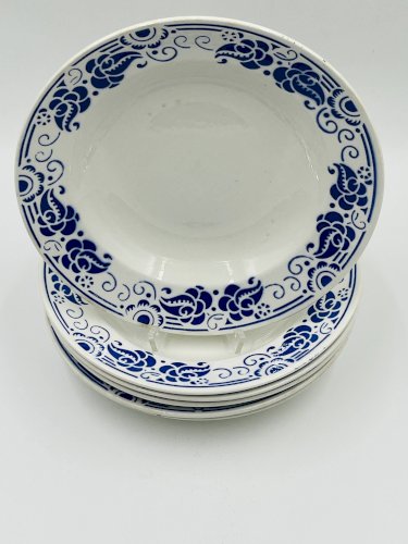 Lot de 6 assiettes creuses Boch Cachemire bleu