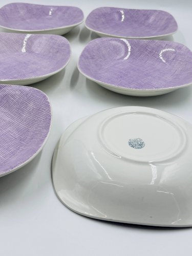 Lot de 6 assiettes creuses Boch La Louvière Modèle Séduction 1962 – Vintag