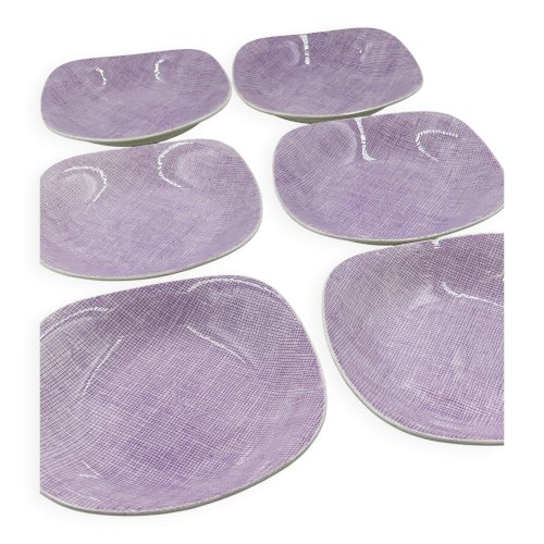 Lot de 6 assiettes creuses Boch La Louvière Modèle Séduction 1962 – Vintag