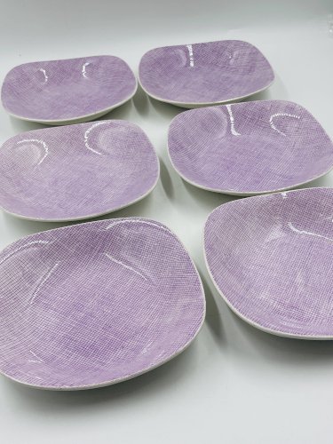 Lot de 6 assiettes creuses Boch La Louvière Modèle Séduction 1962 – Vintag