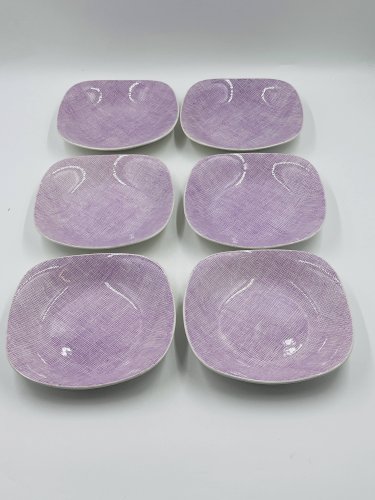 Lot de 6 assiettes creuses Boch La Louvière Modèle Séduction 1962 – Vintag