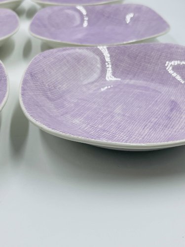 Lot de 6 assiettes creuses Boch La Louvière Modèle Séduction 1962 – Vintag