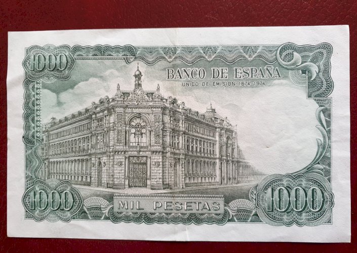Lot de 6 billets Espagne 1000 Pesetas 1971 SUP et Grèce série complète années 80 incluant le 5000 drachmes