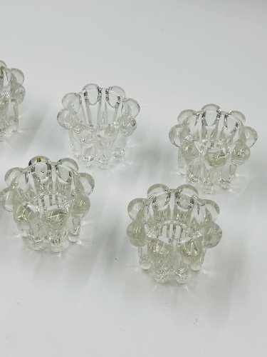 Lot de 6 bougeoirs fleurs vintage par VMC Reims - Années 60