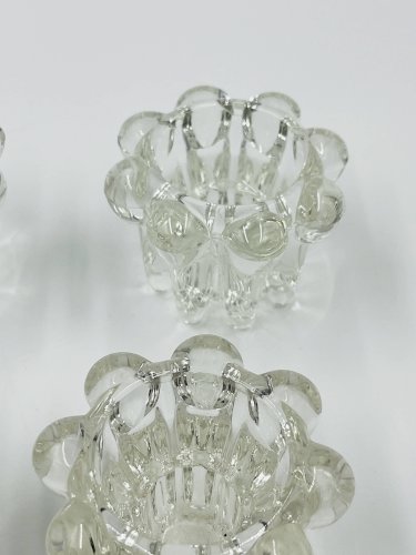 Lot de 6 bougeoirs fleurs vintage par VMC Reims - Années 60