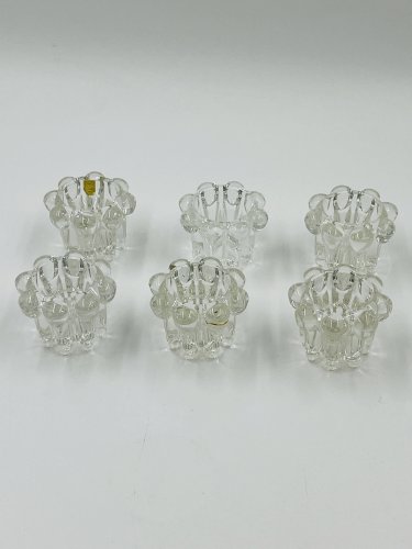 Lot de 6 bougeoirs fleurs vintage par VMC Reims - Années 60