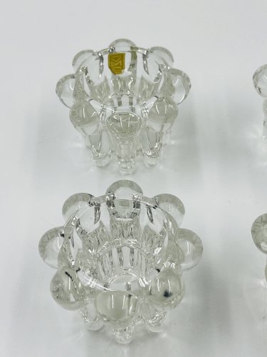 Lot de 6 bougeoirs fleurs vintage par VMC Reims - Années 60