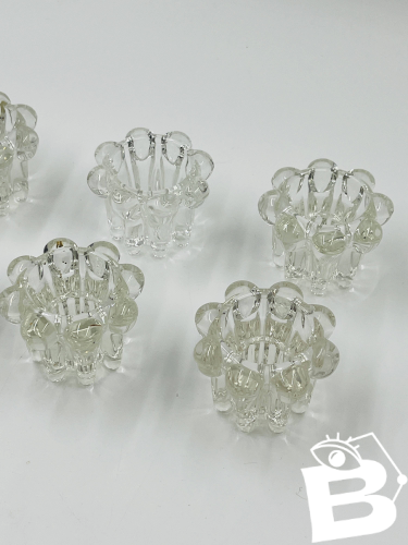 Lot de 6 bougeoirs fleurs vintage par VMC Reims - Années 60