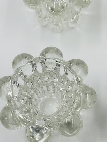 Lot de 6 bougeoirs fleurs vintage par VMC Reims - Années 60